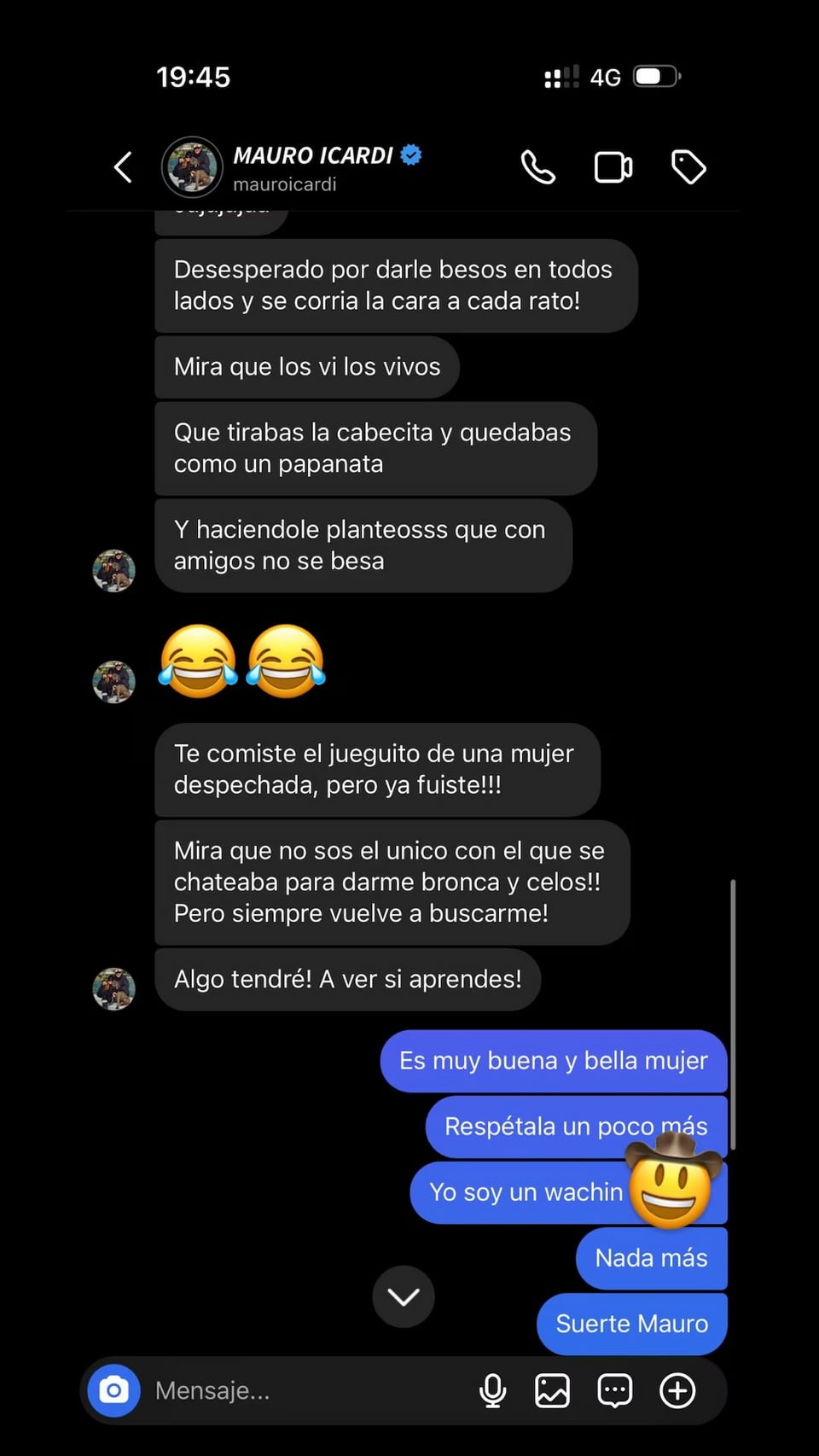 Discusión entre L-Gante y Mauro Icardi