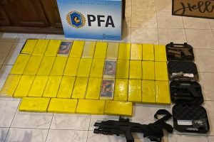 40 kg de cocaína en un placard con la imagen de un delfín