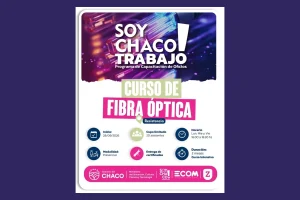 Gráfica del curso de fibra óptica de Soy Chaco Trabajo en Resistencia