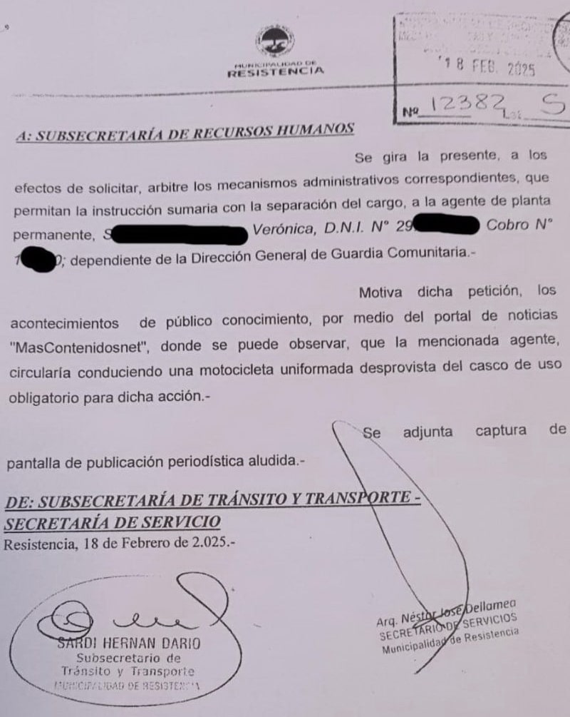 Agente municipalidad separada del cargo