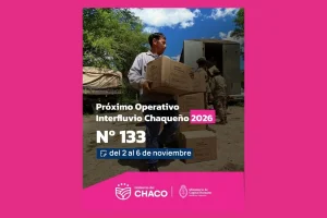 Una persona traslada cajas de módulos alimentarios junto a personal del Ejército y un camión.
